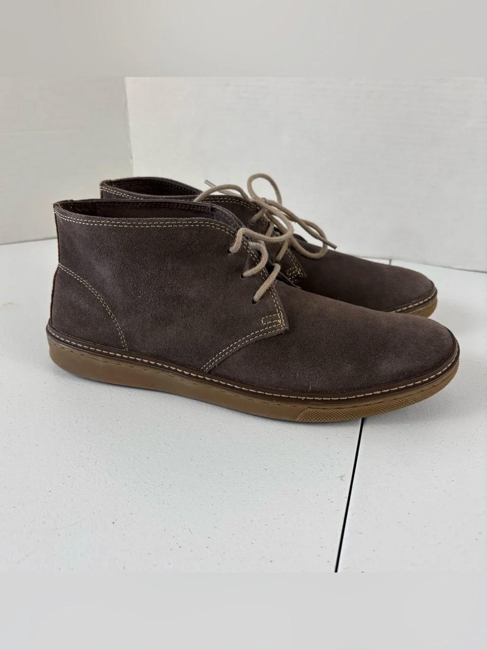 Johnston & Murphy Wallace Chukka Boots Taupe Suede Mens Sz 10M Shoes E15